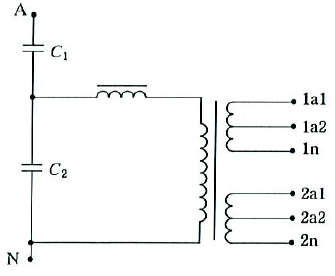 具有兩個(gè)帶抽頭的二次繞組的單相互感器 具有兩個(gè)帶抽頭的二次繞組的單相互感器